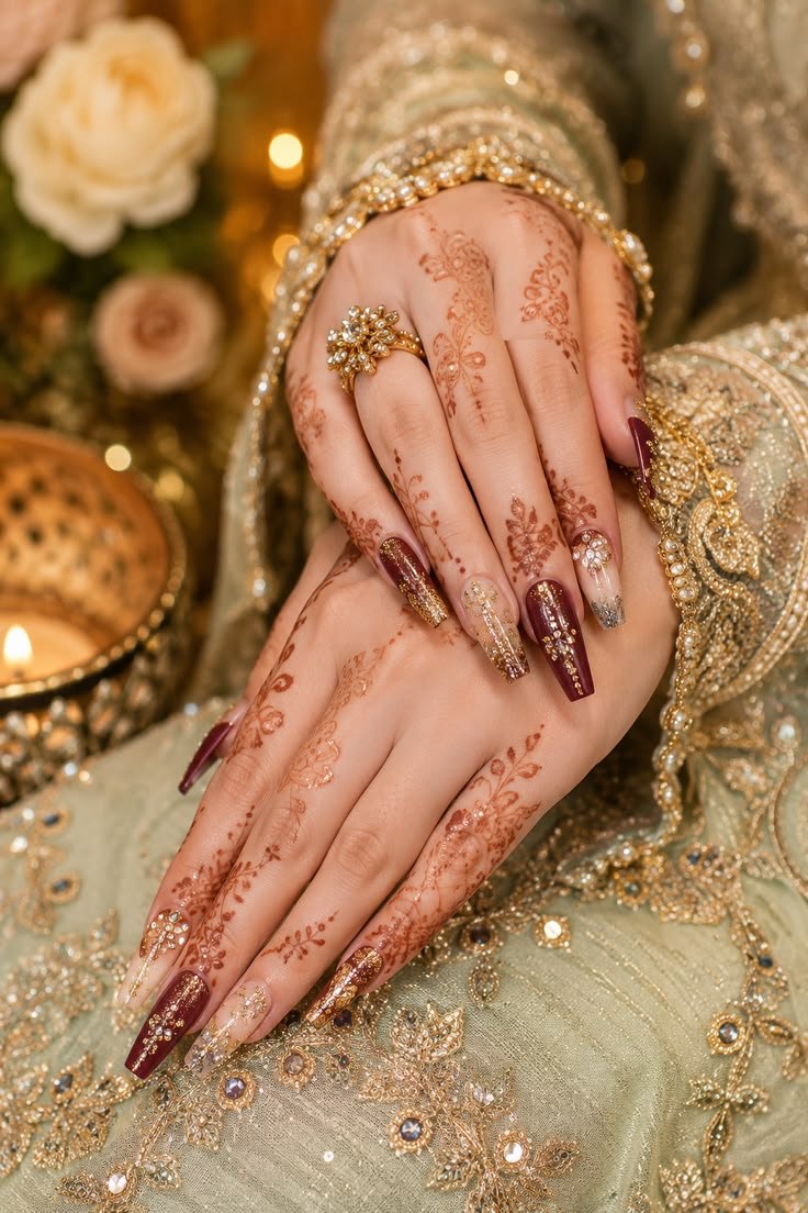 Hand-painted nail set by Nails by Noor